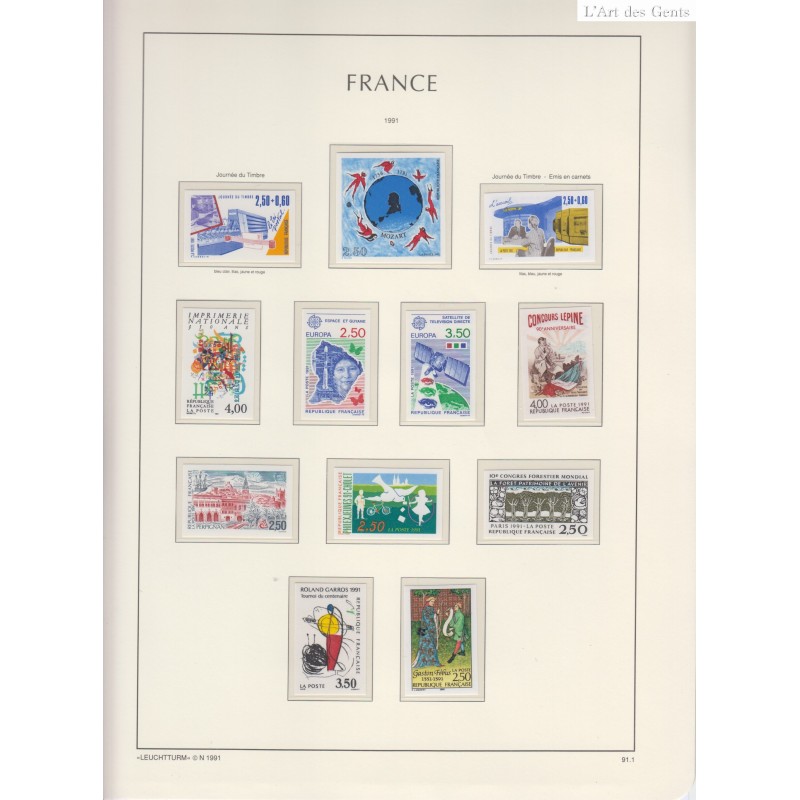 Timbres non dentelés Année 1991 N2876 à N2735 Sauf les Marianne