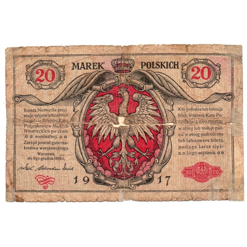 POLOGNE 20 Marek 1917 Ros 454