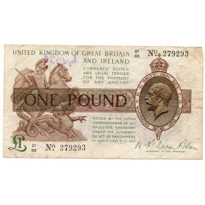 ROYAUME UNI 1 Pound 1922-1923 Pick 359b