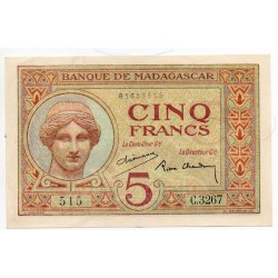 Madagascar 5 Francs 1937 Pick 35