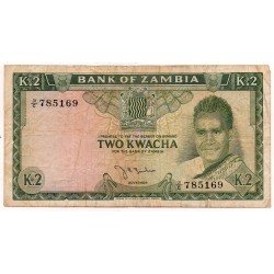 Zambie 2 Kwacha 1968 Pick 6