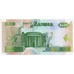 Zambie 20 Kwacha 1992 Pick 36b