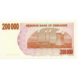 Zimbabwe 200000 Dollars 30 Juin 2008 Pick 49