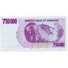 Zimbabwe 750000 Dollars 30 Juin 2008 Pick 52