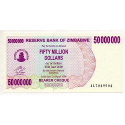 Zimbabwe 50 Million Dollars 30 Juin 2008 Pick 57