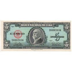 billet de 5 Pesos Pick 92 1960
