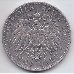 ALLEMAGNE 1902 GERMAN - WERTTEMBERG- 5 MARK