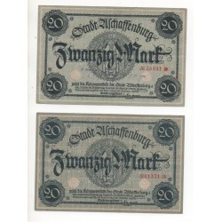 NOTGELD - ASCHAFFENBURG - 7 different notes 5 & 10 & 20 mark - 2 series - 1918 (A073)