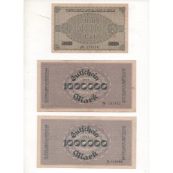 NOTGELD - AUERBACH - 3 different notes 500.000 & 1.000.000 mark - 1923 (A077)
