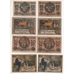 NOTGELD - DEGGENDORF - 8 different 25 & 50 pfennig - VARIANTE (D009)