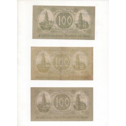 NOTGELD - FRANKFURT - 9 different notes - 100 millionen - 1923 (F031)