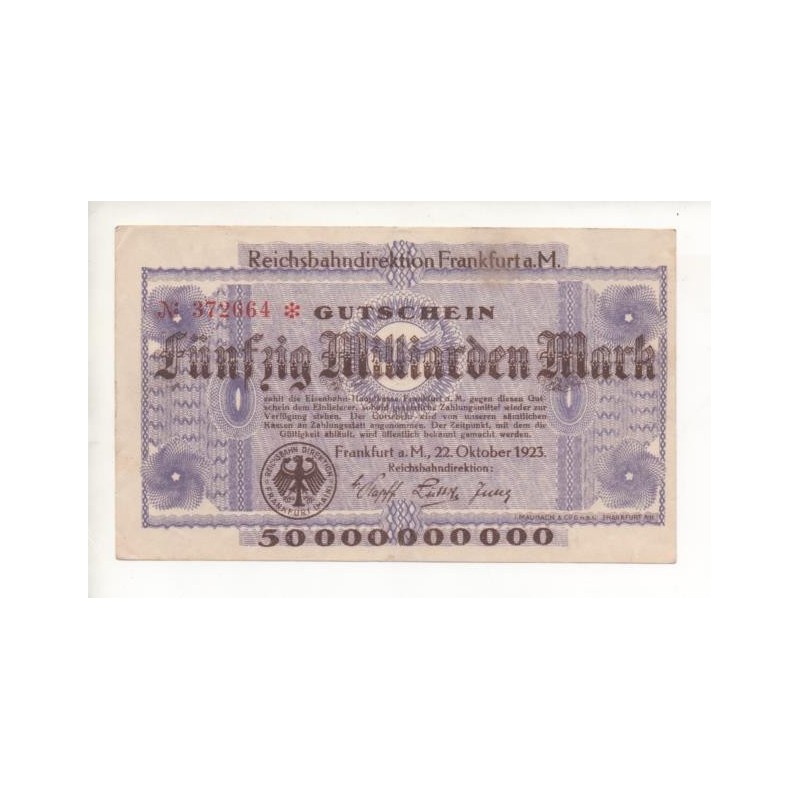 NOTGELD - FRANKFURT - 50 milliarden mark - 1923 (F033)