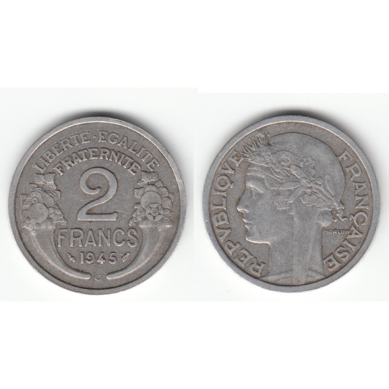 2 FRANCS  MORLON ALUMINIUM  1945C  TTB   2F058