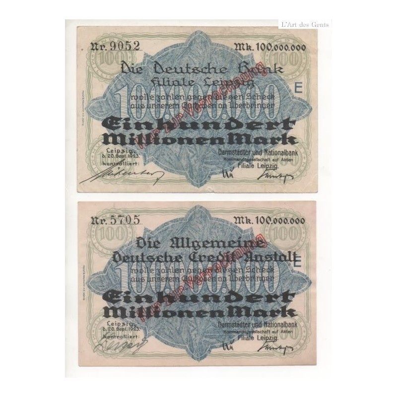 NOTGELD - LEIPZIG - 2 different notes - 1923 (L042 B)