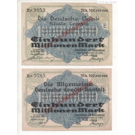 NOTGELD - LEIPZIG - 2 different notes - 1923 (L042 B) NOTGELD - LEIPZIG - 2 different notes - 1923 (L042 B)