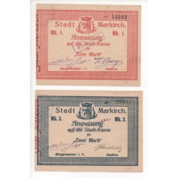 NOTGELD - MARKIRCH - 2 different notes - RARE (M025)