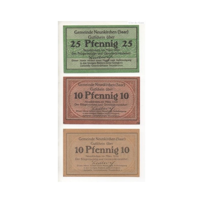 NOTGELD - NEUKIRCHEN - 3 different notes (N033)