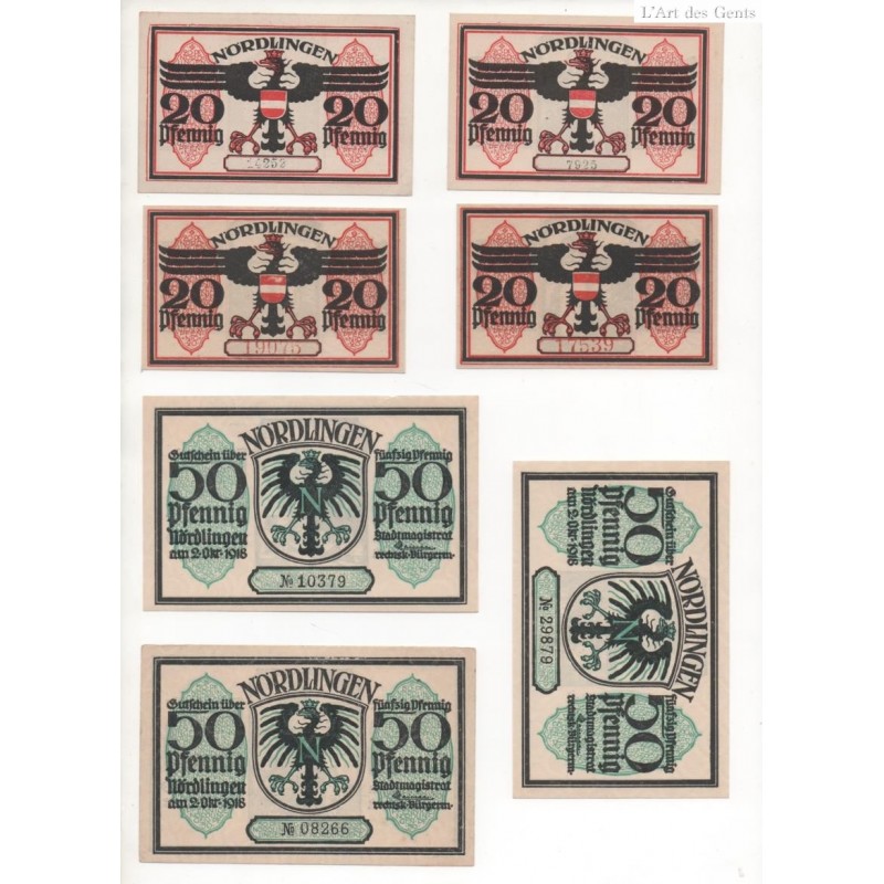 NOTGELD - NORDLINGEN - 10 different notes (N093)