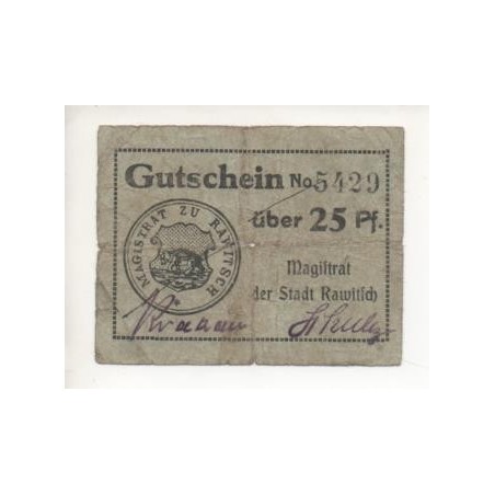 NOTGELD  RAWITSCH - 25 pfennig (R021)