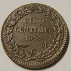 MONACO cinq centimes 1837 MC