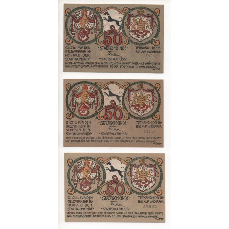 NOTGELD  TETTNANG - 3 different notes (T010)