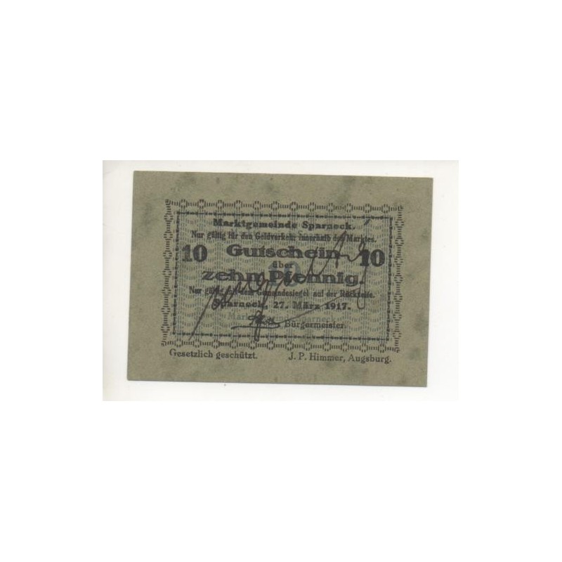 NOTGELD SPARNECK - 10 pfennig - 1917 (S129)