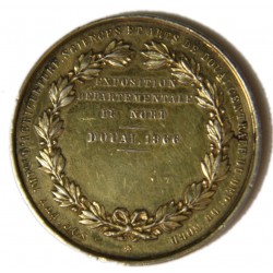 Medaille Napoléon III Argent doré Exposition DOUAI 1866