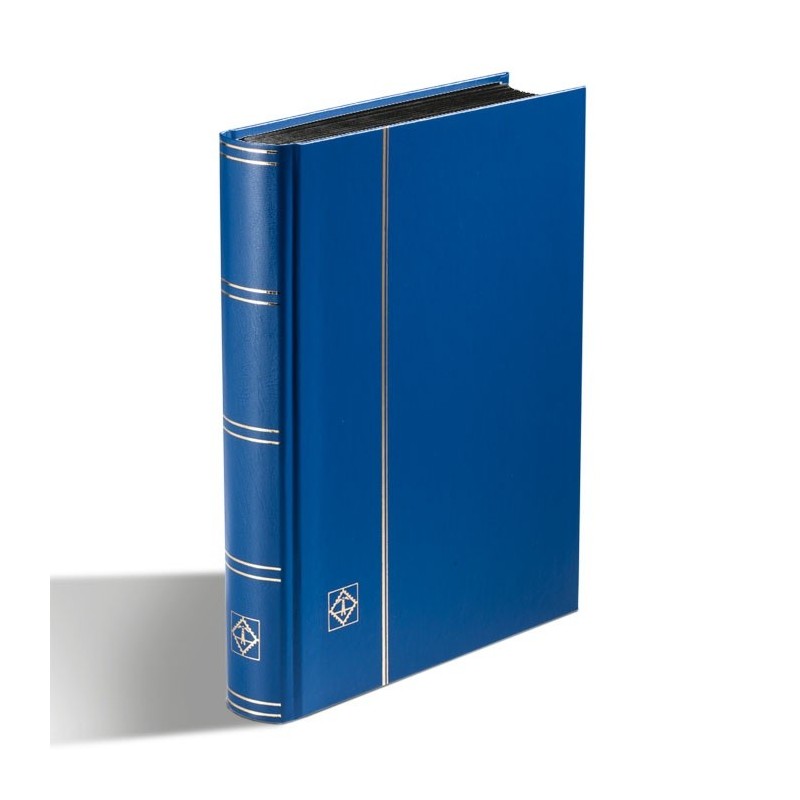 Classeur pour timbres BASIC A4 Bleu,64 pages noires, Leuchtturm