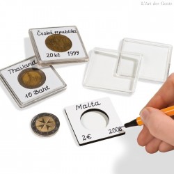 capsules QUADRUM NOTE pour pièces de monnaie de diamètre intérieur 37  mm, blanc