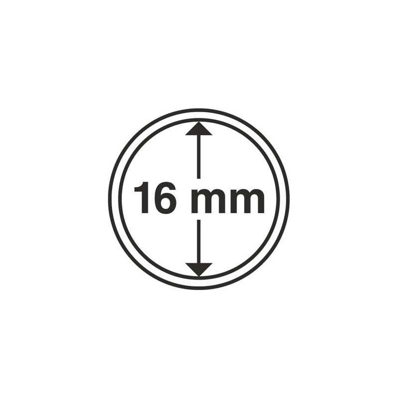 Capsules rondes diamètre intérieur 16 mm pour monnaies
