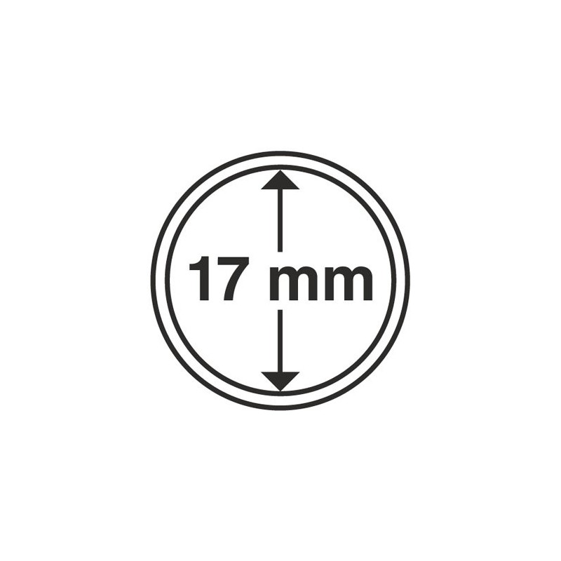 Capsules rondes diamètre intérieur 17 mm pour monnaies