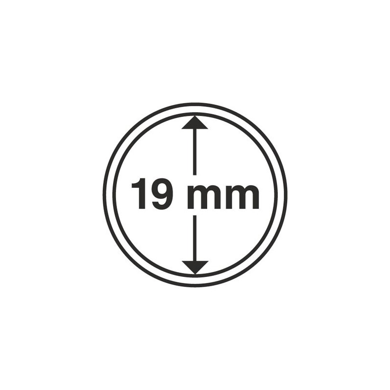 Capsules rondes diamètre intérieur 19 mm pour monnaies