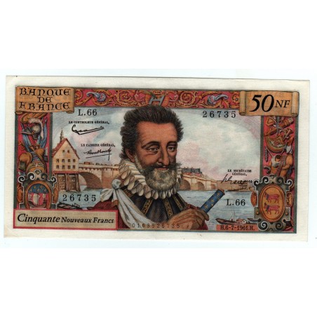 50 Nouveaux Francs Henri IV 06-07-1961 superbe + F58.6