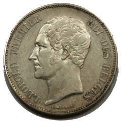 BELGIQUE - LEOPOLD I er 5 Francs 1850 TTB  point s/date