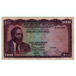 BILLET Kenya 100 Shillings 1966 A1 Pick 5a L'ARTDES GENTS AVIGNON