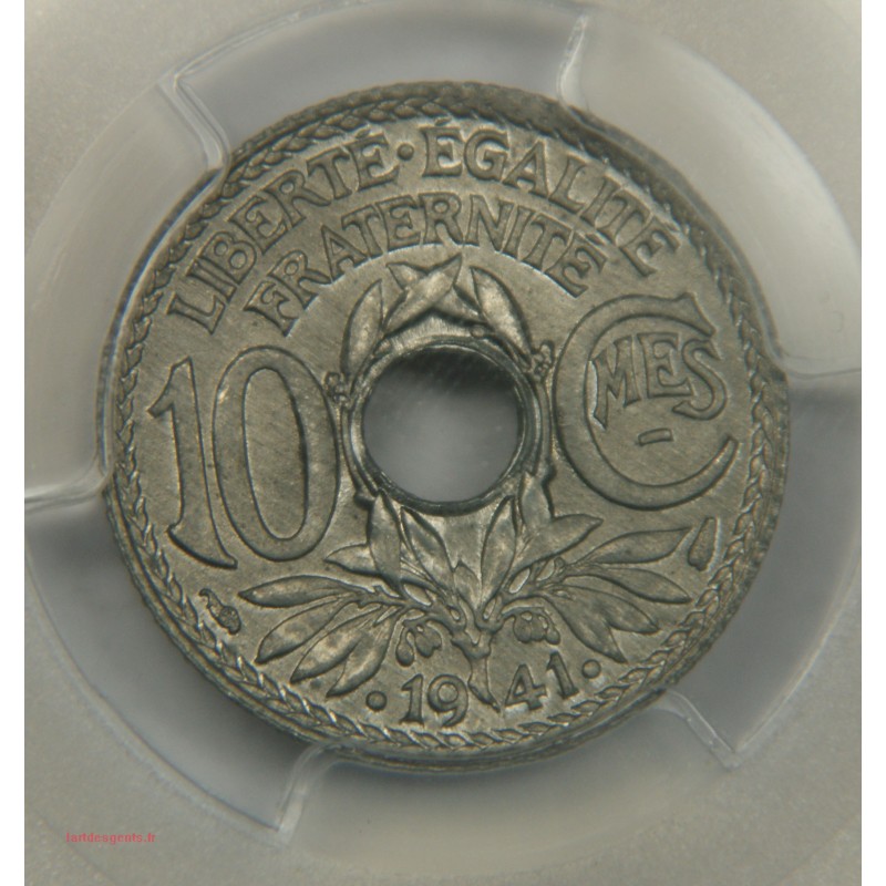 10 centimes, Cmes souligné et millésime avec points 1941 MS65 PCGS