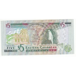 Eastern Caribbean, CARAÏBES 5 DOLLARS, Montserrat, P. 37m NEUF
