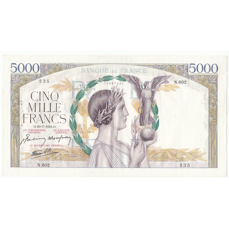 5000 Francs VICTOIRE 10-07-1941 Fayette 46.23