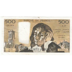 500 Francs PASCAL 08-01-1970  Fayette 71.5