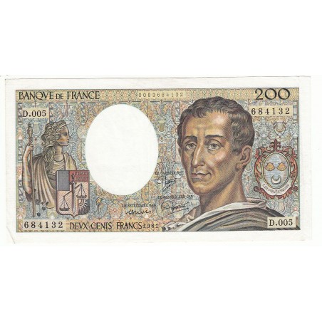 200 Francs MONTESQUIEU 1981 Fayette 70.1