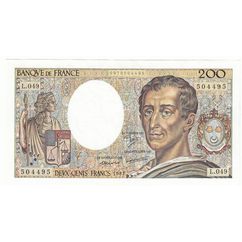 200 Francs MONTESQUIEU 1987 Fayette 70.7 SPL