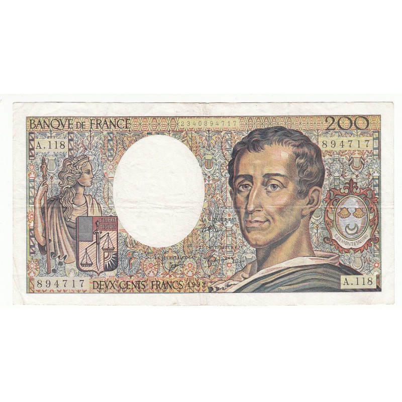200 Francs MONTESQUIEU 1992 Fayette 70.12