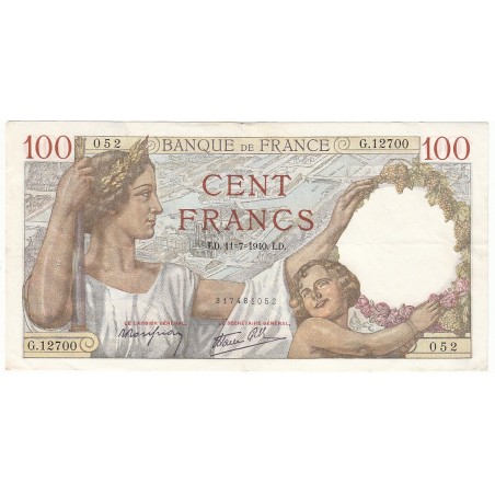 100 Francs SULLY 11-07-1940  TTB  Fayette 26.33