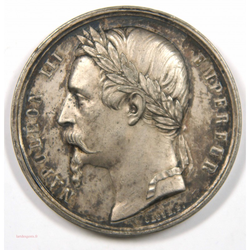 Médaille Zinc Napoléon III Exposition Uni BESANCON 1860