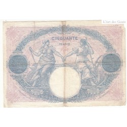 50 FRANCS BLEU ET ROSE 20-10-1922  TTB  Fayette 14.35