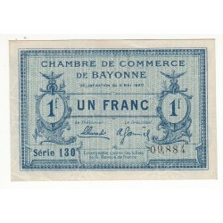 1 FRANC 1920 CHAMBRE DE COMMERCE DE BAYONNE