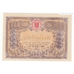 BILLET DE NECESSITE SPECIMEN 50 CENTIMES 1916 CHAMBRE DE COMMERCE DE SAINT DIE