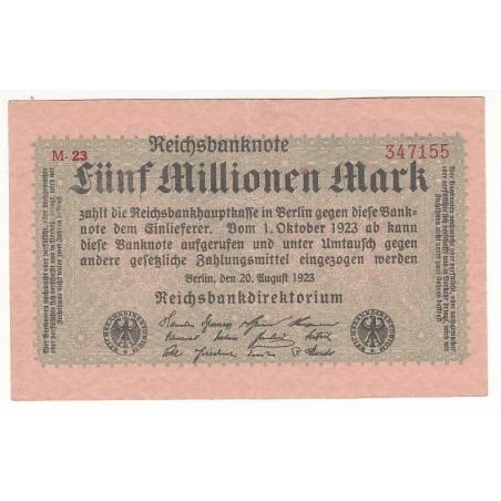 5 Millionen Mark 20 Août 1923