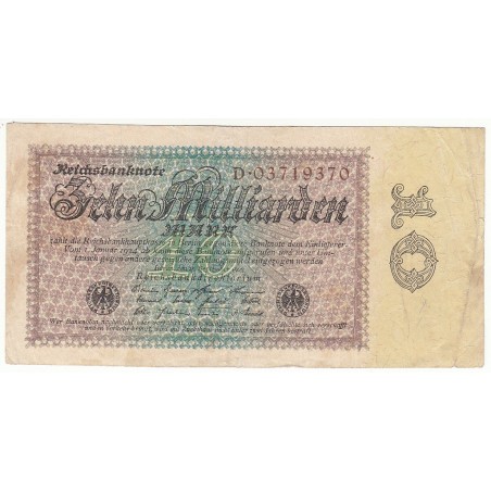 10 Milliarden Mark 15 Septembre 1923 Ros 113