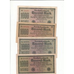 LOT DE 20 REICHSBANKNOTE 1000 MARK 1922